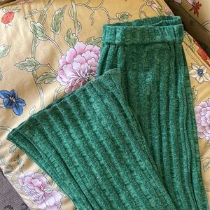 Paloma Wool Kelly Green Knit Flare Pant L